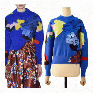 Προσαρμοσμένο σχέδιο χειροποίητο Sew Sequins Γυναικεία δεμένη πουλόβερ