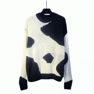 2019 Νέο χειμερινό φθινοπωρινό αγελαδινό γάλα αγελάδων ζακάρδου πάχους νήματος χαλαρό πουλόβερ πουλόβερ πουκάμισο